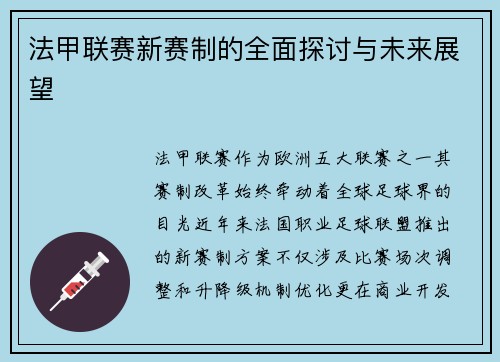 法甲联赛新赛制的全面探讨与未来展望